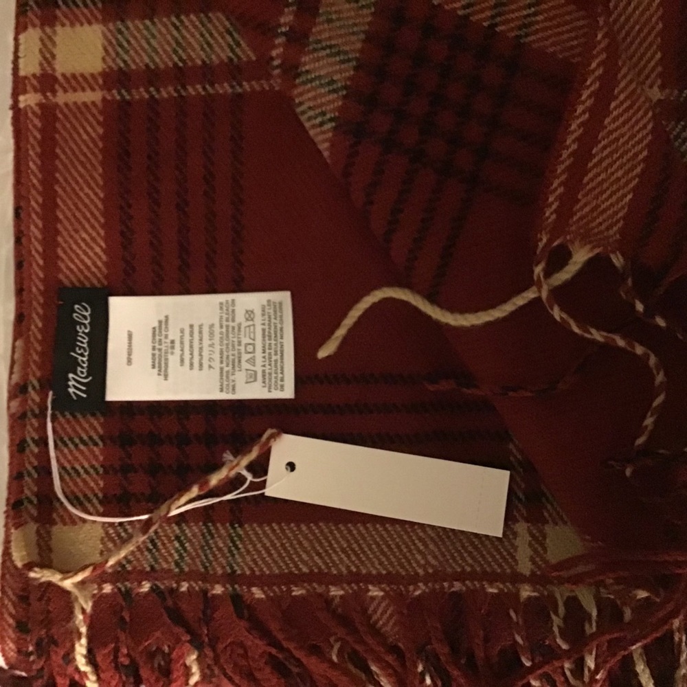 Madewell buffalo check cape scarf red plaid